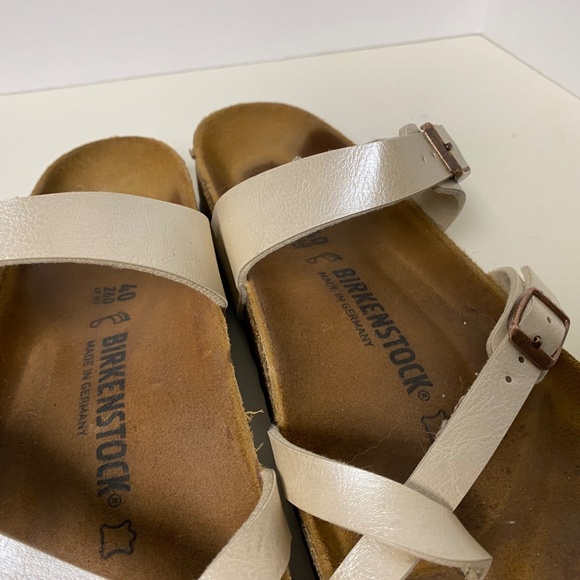 Birkenstock Size 40 Mayari Women Toe Loop Sandal Pearl White With Box - Picture 9 of 15